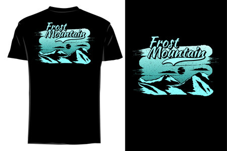Frost mountain silhouette t shirt mockup retro vintageのイラスト素材