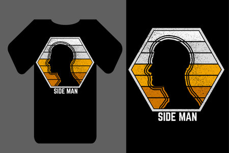 Mockup t shirt silhouette side man retro vintageのイラスト素材