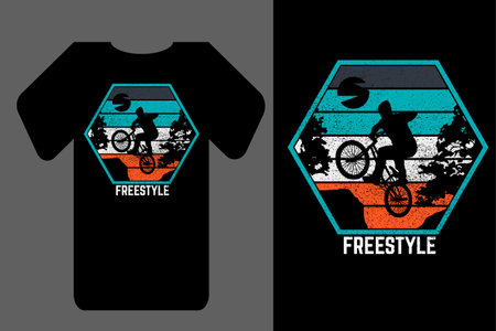 Mockup t shirt silhouette freestyle retro vintageのイラスト素材