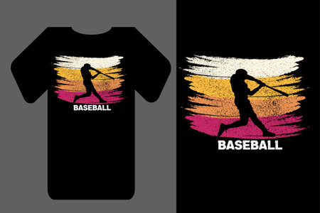 Mockup t shirt silhouette baseball retro vintageのイラスト素材