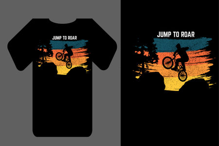 Mockup t shirt silhouette jump to roar retro vintageのイラスト素材