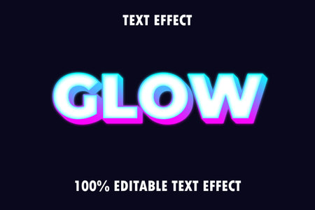 EDITABLE TEXT EFFECT GLOWのイラスト素材