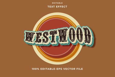 EDITABLE TEXT EFFECT WEST WOODのイラスト素材