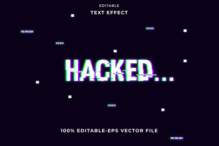 EDITABLE TEXT EFFECT HACKEDのイラスト素材