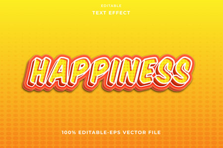 EDITABLE TEXT EFFECT HAPPINESSのイラスト素材