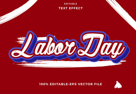 EDITABLE TEXT EFFECT LABOR DAY SKETCHのイラスト素材