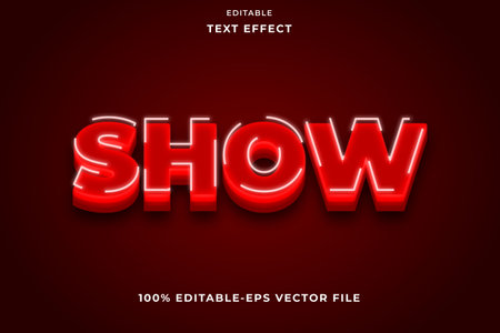 EDITABLE TEXT EFFECT RED SHOWのイラスト素材