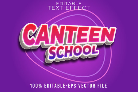 EDITABLE TEXT EFFECT BACK TO SCHOOL STYLE CANTEEN SCHOOLのイラスト素材