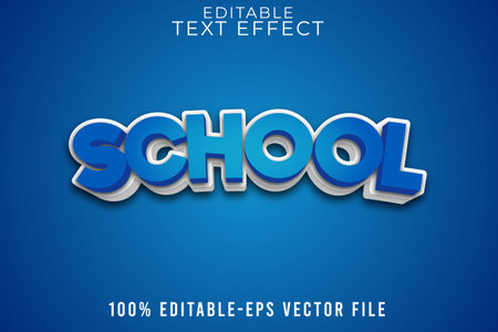 EDITABLE TEXT EFFECT BACK TO SCHOOL STYLE THEMEのイラスト素材