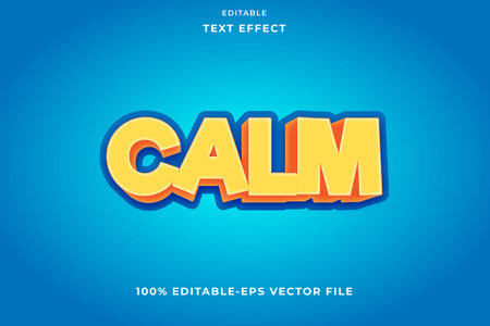 EDITABLE TEXT EFFECT CALM MODERN STYLEのイラスト素材