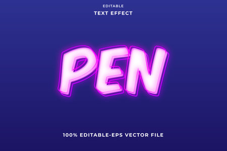 EDITABLE TEXT EFFECT GLOW PENのイラスト素材