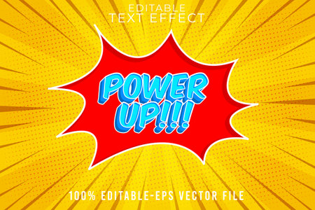 EDITABLE TEXT EFFECT POWER UP WITH CARTOON STYLEのイラスト素材