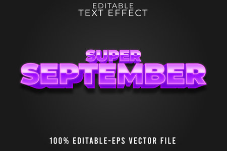 EDITABLE TEXT EFFECT SUPER SEPTEMBER WITH MODERN STYLEのイラスト素材