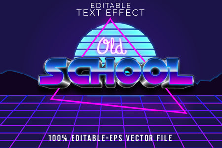 EDITABLE TEXT EFFECT OLD SCHOOL WITH RETRO STYLEのイラスト素材
