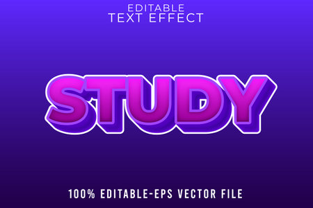 EDITABLE TEXT EFFECT STUDY WITH BACK TO SCHOOL STYLEのイラスト素材