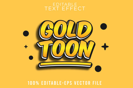 EDITABLE TEXT EFFECT GOLD WITH CARTOON STYLEのイラスト素材