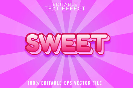 EDITABLE TEXT EFFECT SWEET COMIC STYLEのイラスト素材