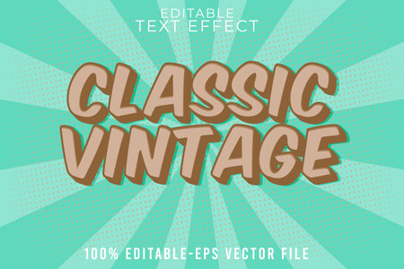 Editable text effect Vintage with comic styleのイラスト素材