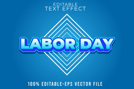 Editable text effect labor day with modern styleのイラスト素材