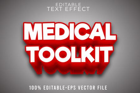 Editable text effect medical toolkit with modern simple styleのイラスト素材