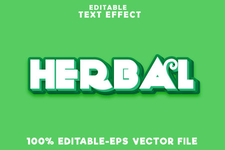 Editable text effect herbal with new modern simple styleのイラスト素材
