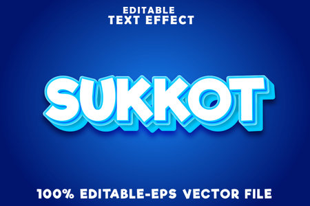 Editable text effect sukkot with new modern blues styleのイラスト素材