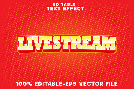 Editable text effect live stream with modern e sport styleのイラスト素材