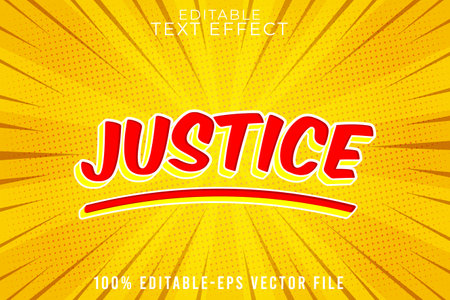 Editable text effect justice with super comic styleのイラスト素材