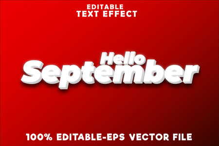 Editable text effect hello September with modern styleのイラスト素材