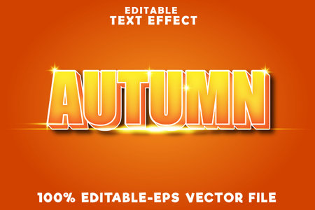 Editable text effect autumn with modern autumn styleのイラスト素材
