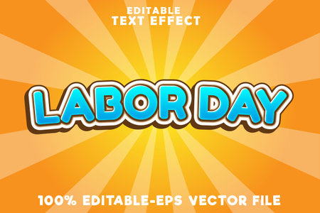 Editable text effect labor day with vintage labor day styleのイラスト素材