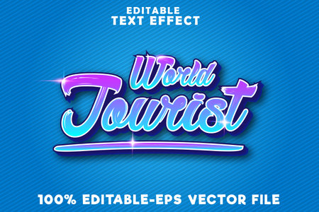 Editable text effect world tourist with art modern tourist styleのイラスト素材
