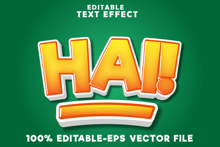 Editable text effect hai with simple comic styleのイラスト素材