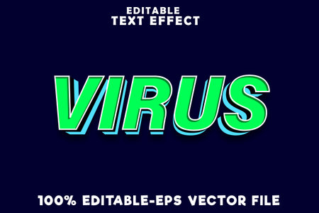 Editable text effect virus with simple modern styleのイラスト素材