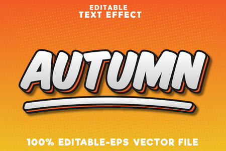 Editable text effect autumn with autumn comic new styleのイラスト素材