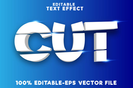 Editable text effect cut with simple slice modern styleのイラスト素材