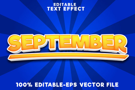 Editable text effect September with september yellow styleのイラスト素材