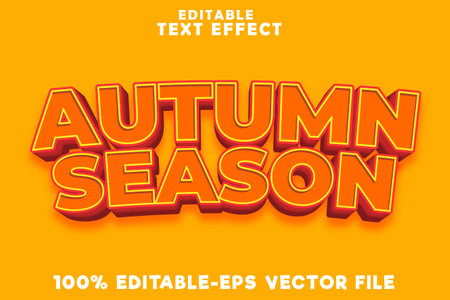 Editable text effect autumn season with new modern styleのイラスト素材