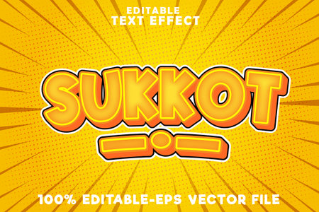 Editable text effect sukkot with comic glow styleのイラスト素材
