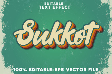 Editable text effect sukkot with old vintage styleのイラスト素材