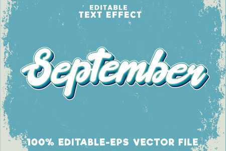 Editable text effect September with new vintage styleのイラスト素材