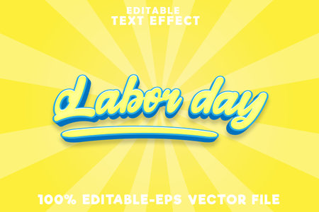 Editable text effect labor day with fancy modern styleのイラスト素材