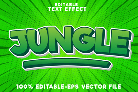Editable text effect jungle with new comic styleのイラスト素材