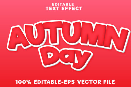 Editable text effect autumn day with simple modern styleのイラスト素材