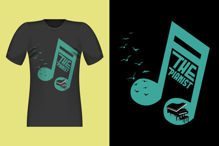 The Pianist T Shirt Vintage Designのイラスト素材