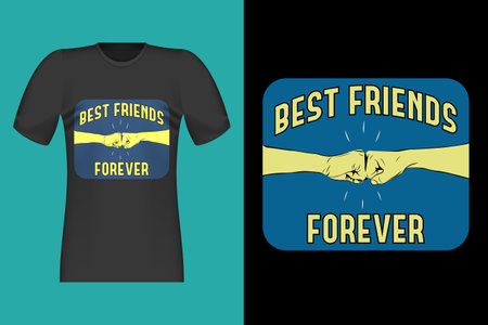 Best Friends Forever Vintage T Shirt Designのイラスト素材