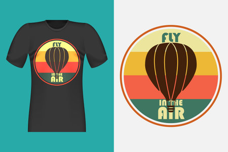 Fly In The Air Hand Drawn Style Vintage Retro T-shirt Designのイラスト素材