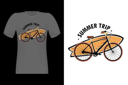 Summer Trip Hand Drawn Vintage T-Shirt Designのイラスト素材