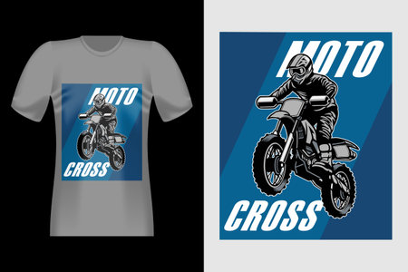 Motocross Hand Drawn Style Vintage T-Shirt Designのイラスト素材