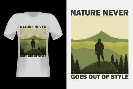 Nature Hand Drawn Style Vintage T-Shirt Designのイラスト素材